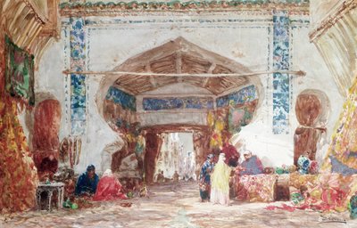 Bazaar in Constantinopel door Félix Ziem